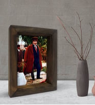 BK Gift Atatürk Tasarımlı Dekoratif Doğal Masif Ahşap Çerçeve 15x20cm-26 (Beyaz)