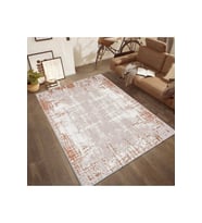 Rovigo Home Dijital Baskı Yıkanabilir Kaymaz Taban Salon Halısı RVG0543 (Turuncu)