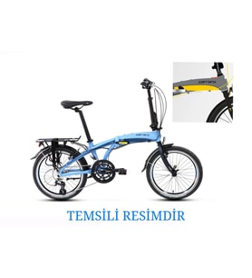 Carraro Flexi 116 V Fren 20"Jant 16 Vites 32 Kadro Katlanır Bisiklet Mat Kül Gri Siyah Sarı