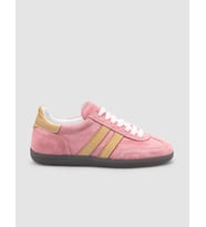 %100 Hakiki Deri Pembe Bağcıklı Kadın Sneaker