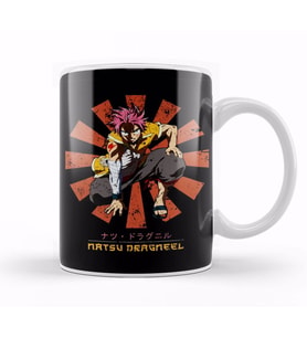 Natsu Dragneel Retro Japanese Fairy Tail Kupa Bardak Porselen
