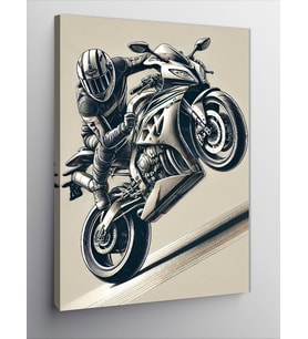 Kanvas Tablo Hızlı Motosiklet