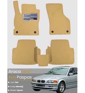 BMW 3 SERİSİ E46 (1997-2006) Uyumlu EVA Paspas Tam Set–Araca Özel,Su Geçirmez,Kolay Montaj