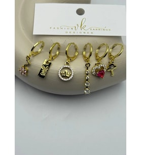 Vip 6'lı Gold Küpe - 25-vip157