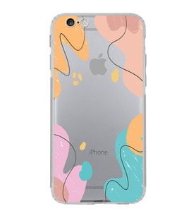 Apple iPhone 6S Plus Uyumlu Kamera Korumalı Tıpalı Kapak Karışık Renkler Tasarımlı Şeffaf Kılıf