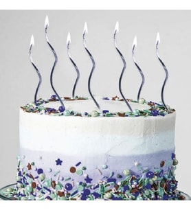 VIP KALİTE PARLAK METALİK GÜMÜŞ SPİRAL PASTA MUMU 6 ADET DOĞUM GÜNÜ MUMU SİLVER BIRTHDAY CANDLE