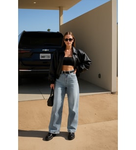 Kadın Yüksek Bel Skater Fit Jean Pantolon Tint