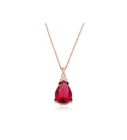 Gümüş Kırmızı Topaz Damla Kolye CSR2181144