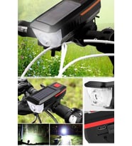 3 Modlu Elektriksiz Şarjlı Bisiklet Farı ve Kornası Seti 120 Desibel Uzun Mesafe LED Işık