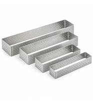 Fida Tart Çemberi Dikdörtgen Delikli Yükseklik 2,5 cm Paslanmaz 11,5x18,5 cm