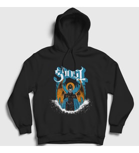 Presmono Unisex Siyah Wings Ghost Kapüşonlu Sweatshirt 58743tt