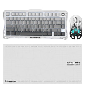 Gravastar K1 Mekanik Gaming Klavye, M1 Pro Kablosuz Optik Mouse ve Mousepad Oyuncu Seti, Gradient White