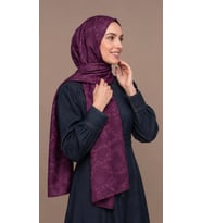 Luven Sara Pamuk Jakar Şal Zincir Desen Fuşya