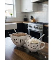 2'Lİ SERAMİK ÖLÇÜ BARDAĞI SETİ BEYAZ 250 ML/500 ML