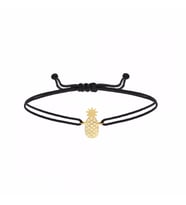 14k Altın Ananas Figürlü İpli Bileklik