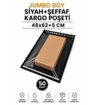 Northcity Jumbo Boy Siyah Şeffaf Kargo Poşeti 48x62+5 Cm 50 Adet – E-Ticaret Paketleme Çözümü