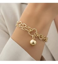 STİL İNCİSİ/XUPING JEWELRY KALPLİ TOP MODEL ZİNCİR BİLEKLİK (Altın)