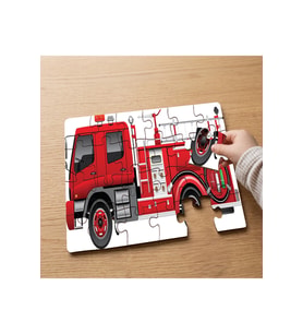 İtfaiye Aracı Tasarımlı 24 Parça Ahşap Çocuk Puzzle MPK0510