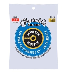 Martin Co MA190 SP 80/20 Bronze 12-Telli Akustik Gitar Teli (Light 12-54)