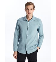 LCW BUSINESS Yeşil Slim Fit Uzun Kollu Oxford Erkek Gömlek