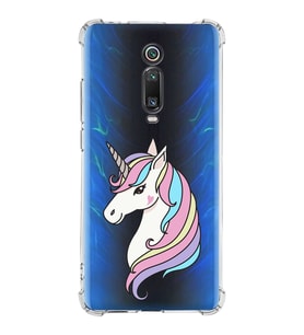 Xiaomi Redmi K20 Köşe Korumalı Antişok Kapak Unicorn Tasarımlı Şeffaf Silikon Kılıf