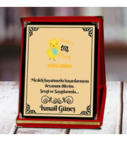Bankacı Baskılı Plaket (3. Tasarım)  Kişiye Özel (Kırmızı)
