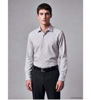 LCW BUSINESS Gri Slim Fit Armürlü Erkek Gömlek