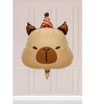 Şapkalı Kapibara Folyo Balon Capybara Konsept Folyo Balon