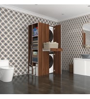 Kenzlife çamaşır-kurutma makinesi dolabı ahi evran sol cvz 187*090*60 çekmeceli banyo (Beyaz)