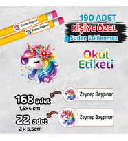 Okul Etiketi Kişiye Özel Kalem Defter Etiketi -2- 190 Adet