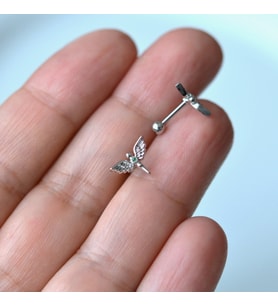 Anka Kuşu Helix Piercing Kıkırdak Cerrahi Çelik Gümüş Renk