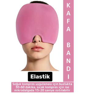 Premium Elastik Kadın Erkek Rahatlatıcı Soğuk Sıcak Kompress Jel Dolu Mıgren Ağrı Uyku Kafa Bandı