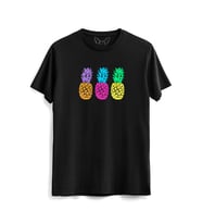 Ananas Resimli Baskılı Çocuk Siyah Tshirt