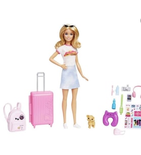 Barbie Seyahat Bebeği Seti Orijinal Barbie, Açılan Valiz ve Yolculuk Aksesuarlı