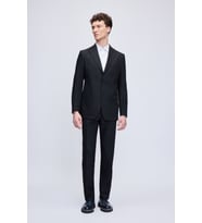 Siyah Comfort Fit Desenli Mono Yaka Klasik Takım Elbise