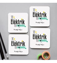 Kişiye Özel Elektrik Mühendisine Özel Bardak Altlığı Seti
