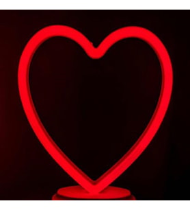 KIRMIZI KALPLİ LED IŞIK YILBAŞI IŞIKLARI DECOR HEART RED LED LİGHT PİLLİ LED IŞIK KIRMIZI NEON IŞIK