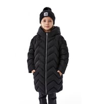 Kız Çocuk Kapüşonlu Kışlık Şişme Mont 51353 (Siyah)
