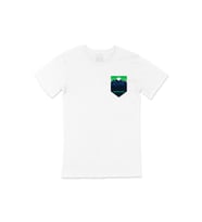 5 Stars Mountains  Cep Logo Tasarımlı Beyaz Tişört