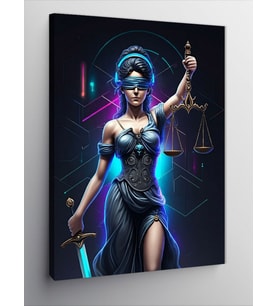 Kanvas Tablo Neon Adalet Tanrıçası