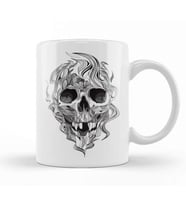 Skull Flame Kupa Bardak Porselen