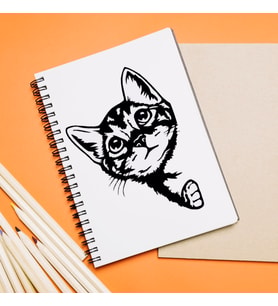 Kedi Tasarımlı Defter