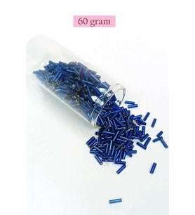 Uzun Boru Kesme Boncuk Çap 2mm Uzunluk 10 mm - 60 Gram - Lacivert - BNC272