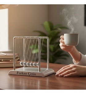 Kişiye Özel Newton Sarkaçı – İsimli Dekoratif Masa Aksesuarı