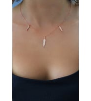 Bella Gloria Yaprak Rose Gümüş Kolye (TGK0409)