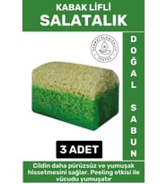 Özel Üretim Masaj Etkili Nemlendirici Kuruluk Giderici Doğal Kabak Lifli Salatalık Sabunu 3 Adet