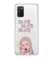 Samsung Galaxy A02S Uyumlu Blah Blah Blah Mean Girls Desenli Şeffaf Telefon Kılıfı