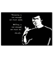Cakatablo Bruce Lee Kungfu Siyah Zeminde MDF Tablo