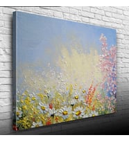 Papatya Tarlası Yağlıboya Kanvas Tablo 50 x 70