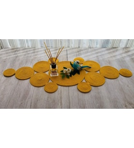 HASIR RUNNER / SEHPA ÖRTÜSÜ /AMERİKAN SERVİS/ MASA ÖRTÜSÜ. (Sarı)